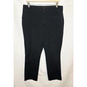 Anthropologie‎ The Essential Slim Black Slim Crop Pants Women's Pockets 16